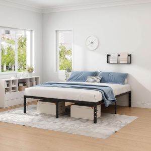 NEW JETO Full Size Metal Bed Frame with Easy Assembly